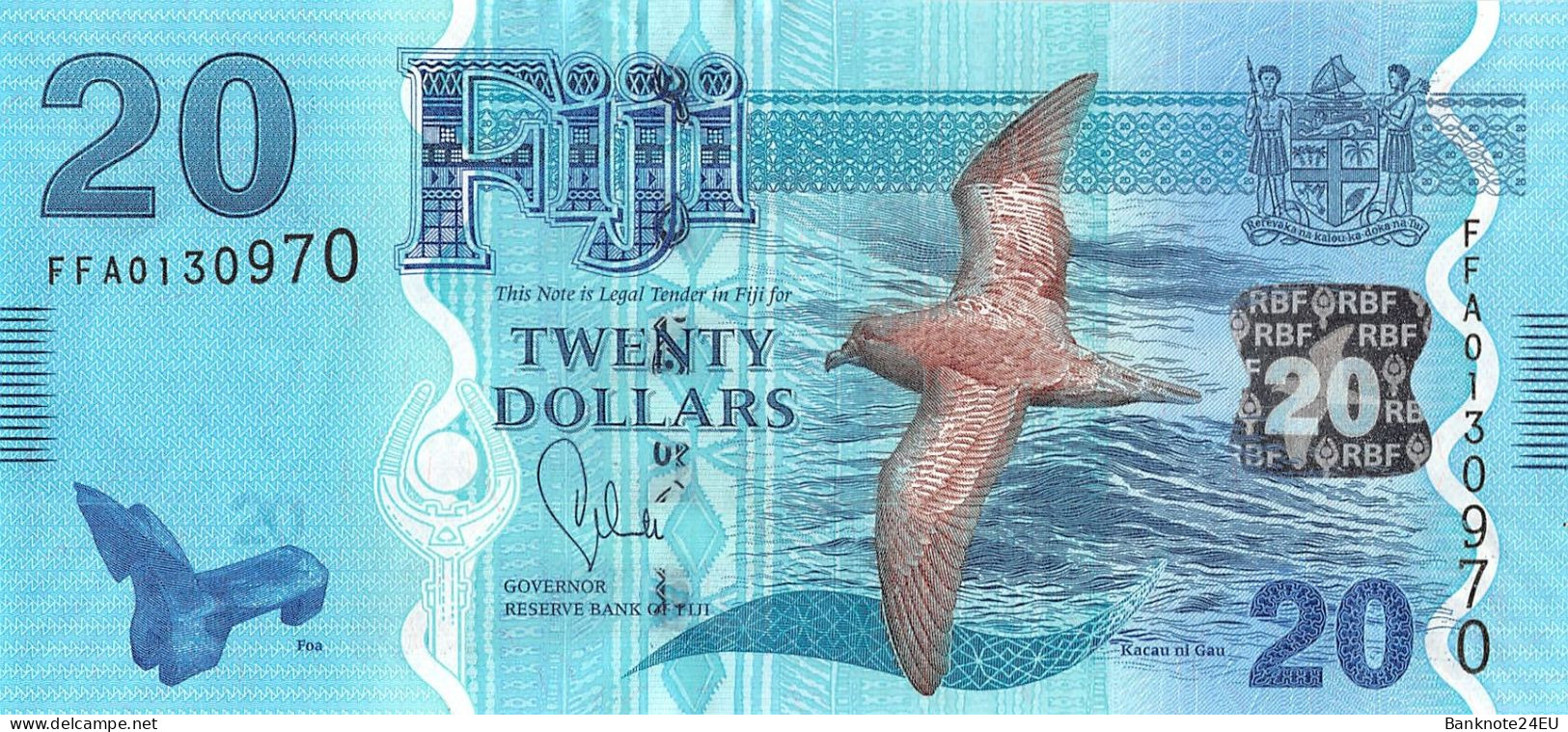 Fiji Islands 20 Dollars 2012 Unc Pn 117a, Banknote24 - Figi