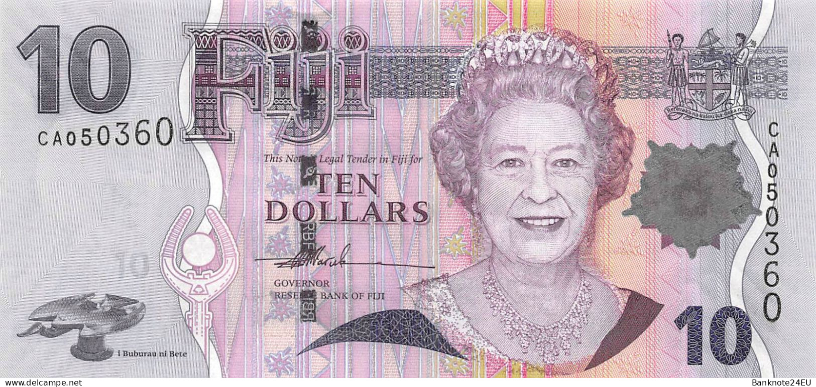 Fiji Islands 10 Dollars 2007 Unc Pn 111a, Banknote24 - Fidji