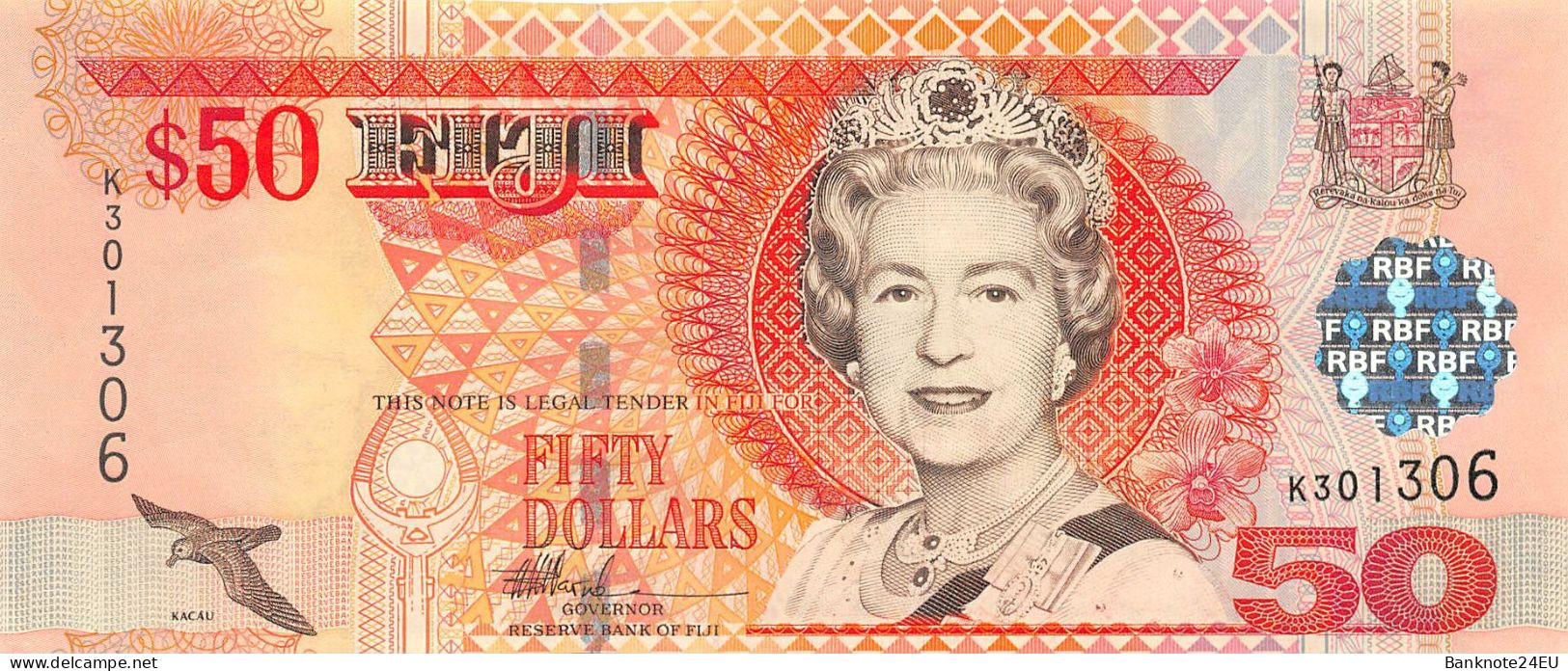 Fiji Islands 50 Dollars 2002 Unc Pn 108a, Banknote24 - Fiji