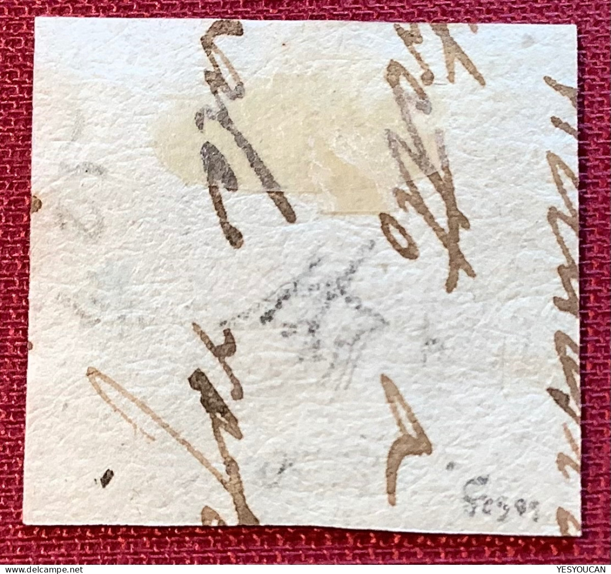 RARE „1“ POSTMARK OF WIEN, AUSTRIA On Modena 1852 25c Sa.4, UNIQUE ? A.Diena  (eagle Österreich Stempel Müller 3214u - Modène