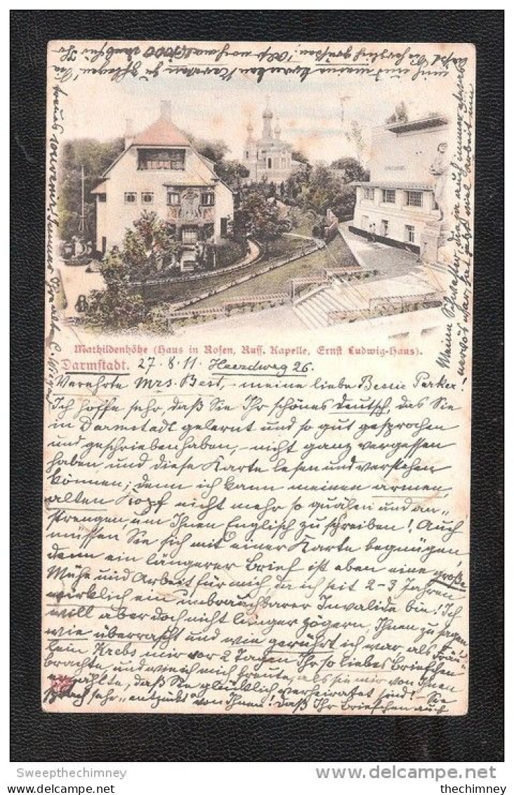 Germany Darmstadt Russische Kapelle + Mathildenhohe Early Undivided Back Used Old Postcard - Darmstadt