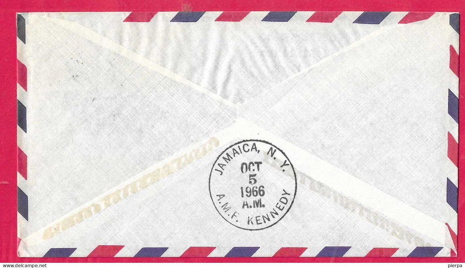 DANMARK - FIRST FLIGHT - SWA - FROM KOBENHAVN TO JAMAICA, N.Y. *5.10.66* ON OFFICIAL COVER - Airmail