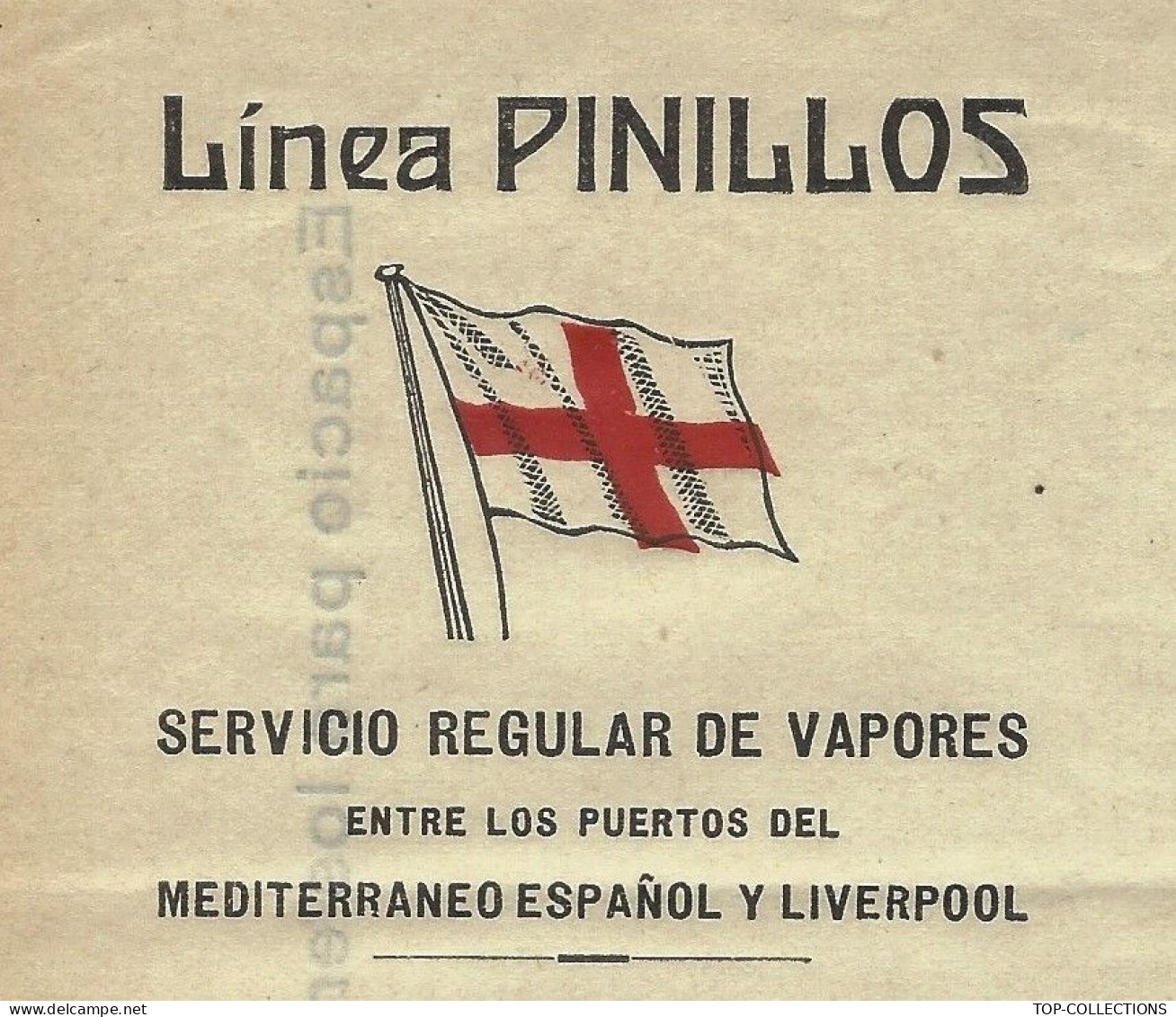 1928  CONOCIMIENTO CONNAISSEMENT  BILL OF LADING Linéa Pinillos Navigation Méditerrané Espagne Liverpool  Pour Bristol - 1900 – 1949