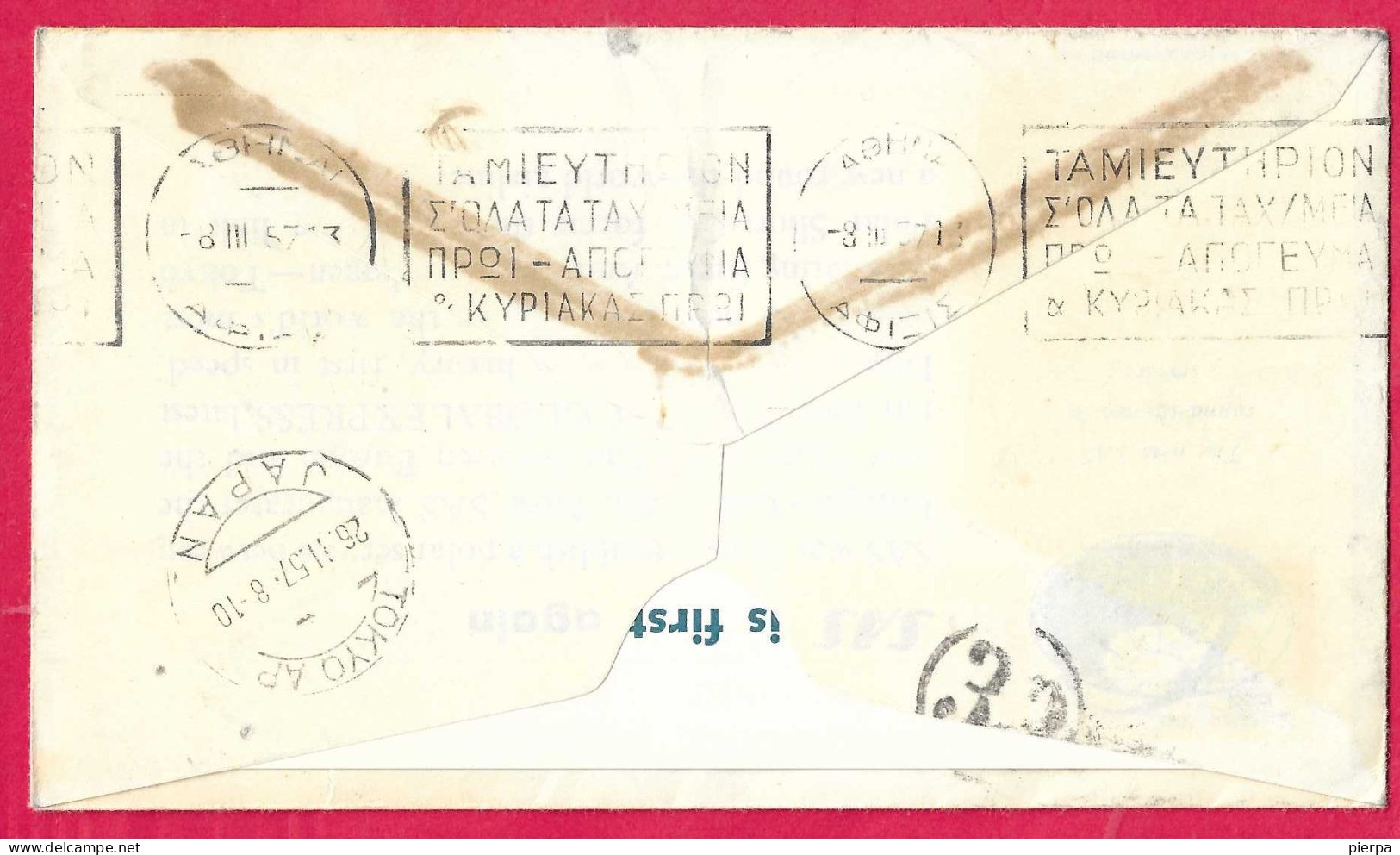 DANMARK - FIRST POLAR FLIGHT - SAS -  FROM KOBENHAVN TO TOKYO *24.2.1957** ON OFFICIAL COVER - Luftpost