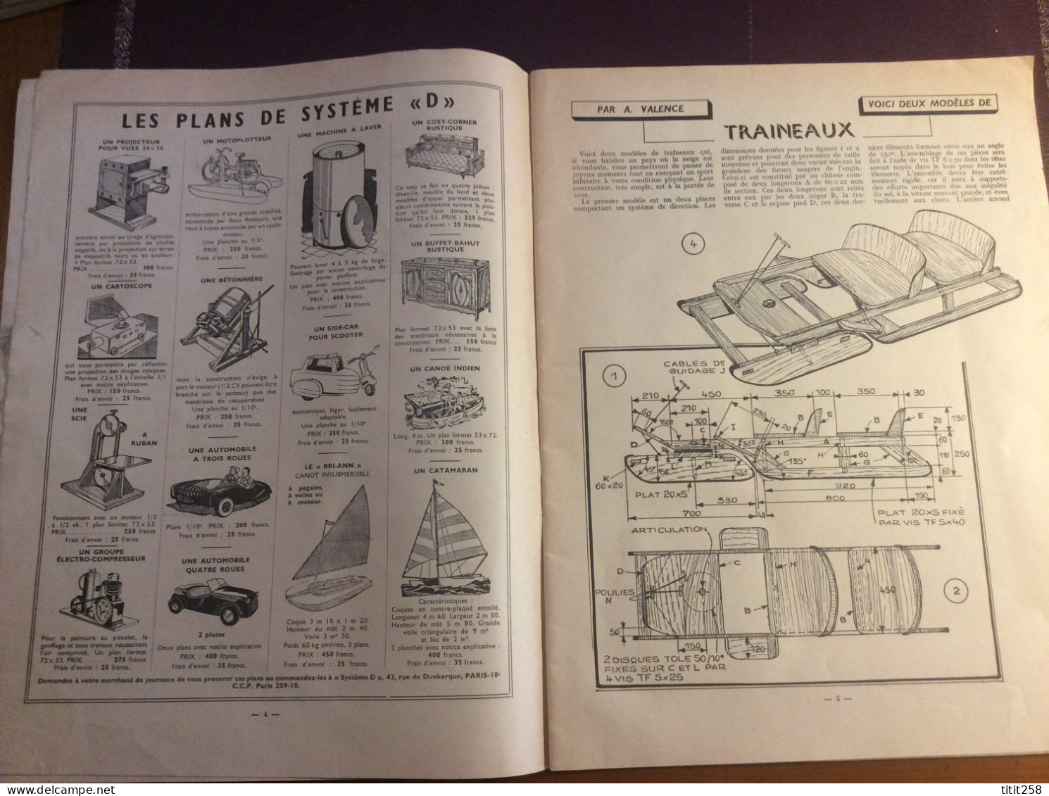 Systéme D Spécial Jeux / Jouets / Maquettes / Scooter Voilier Billard Grue Jeep Etc . 1958 - Model Making