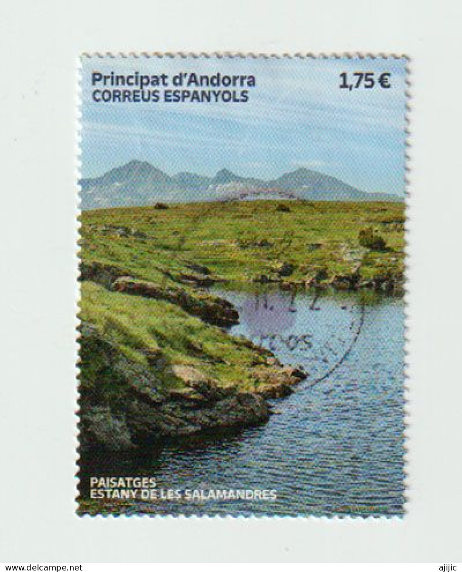 ANDORRA 2022 Estany De Les Salamandres (Ransol - Canillo) Lac Des Salamandres. Timbre Oblitéré, 1 ère Qualité - Usati