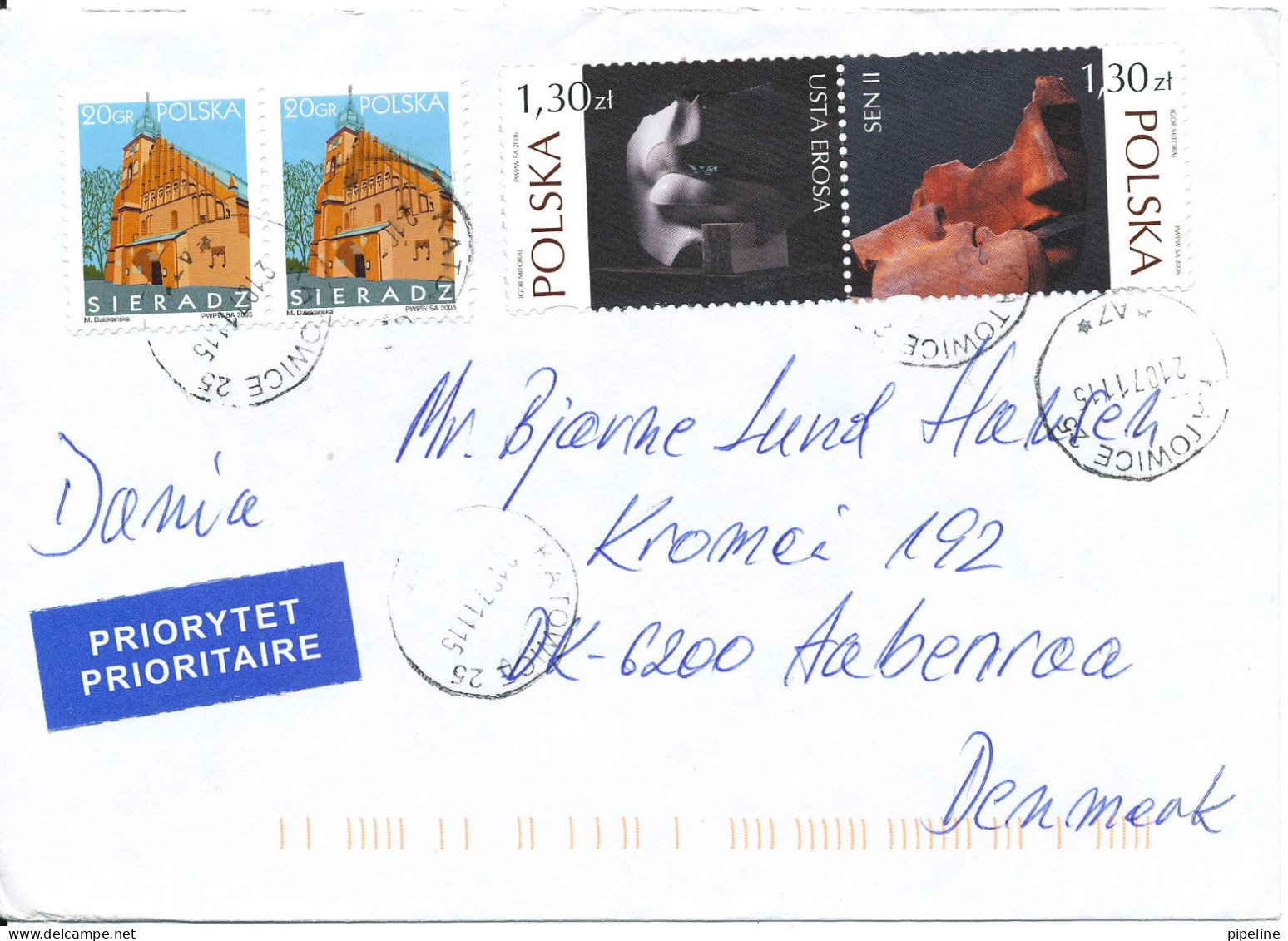Poland Cover Sent To Denmark 21-7-2011 - Lettres & Documents
