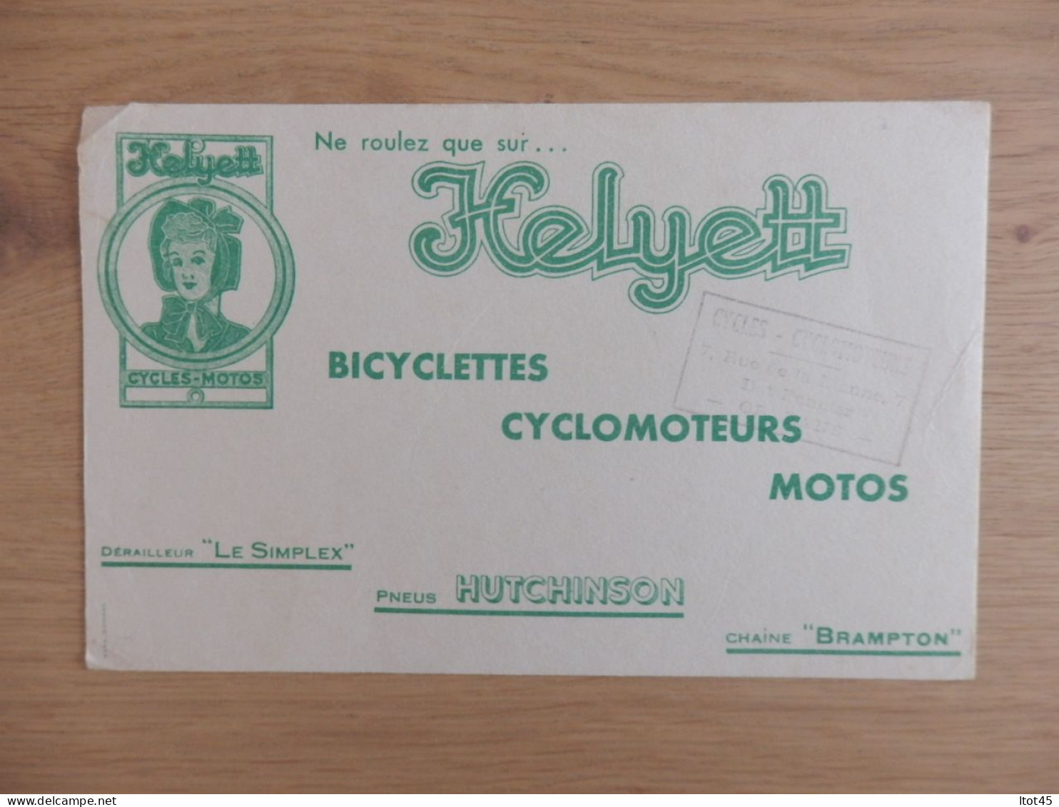 BUVARD HELYETT BICYCLETTES CYCLOMOTEURS - Transporte