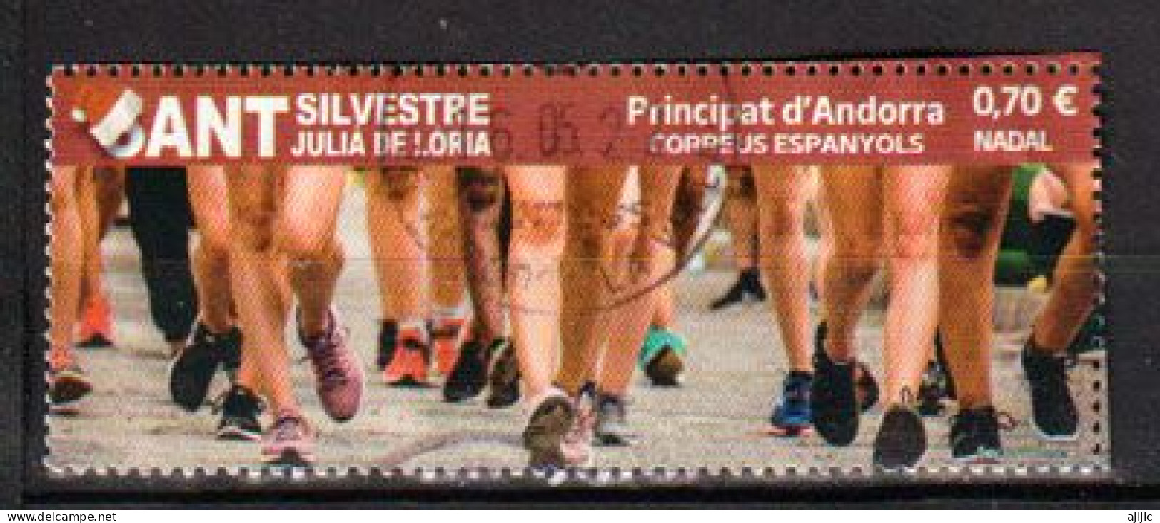 2021.Course De La Saint Sylvestre à Sant Julia De Loria Le Jour De Noël. Timbre Oblitéré, 1 ère Qualité - Used Stamps