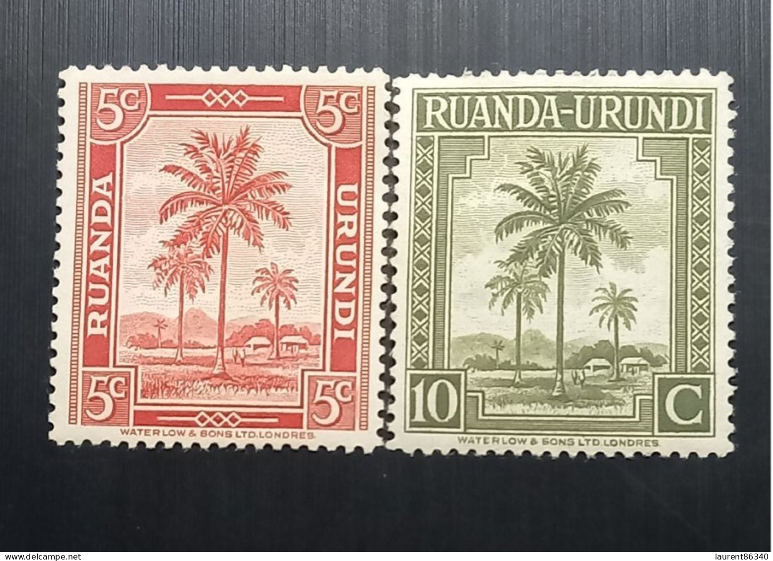 RUANDA URUNDI 1942 Definitives Natives (Elais Guineensis) Palmiers 5C & 10C Non Oblitérés - Nuovi