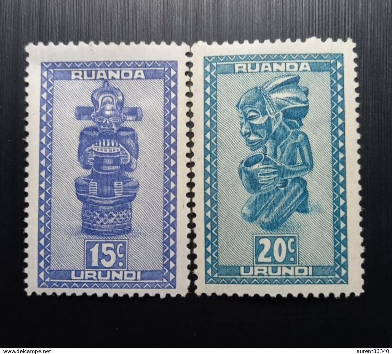 RUANDA URUNDI 1948 Native Art  - Wooden Sculptures Or Masks Of The Tervuren Museum  15C & 20C Non Oblitérés - Unused Stamps