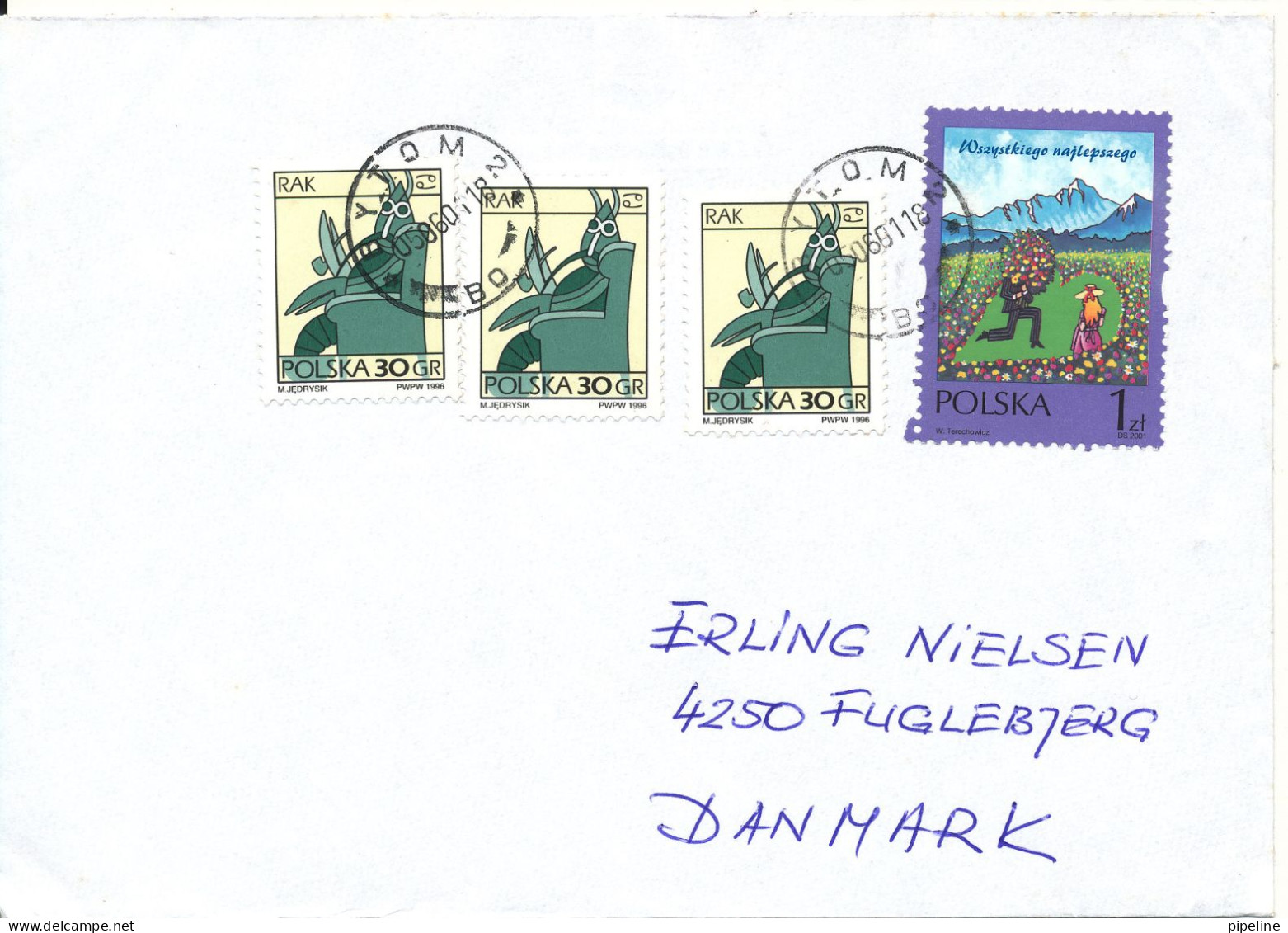 Poland Cover Sent To Denmark Bytom 5-6-2001 Topic Stamps - Briefe U. Dokumente