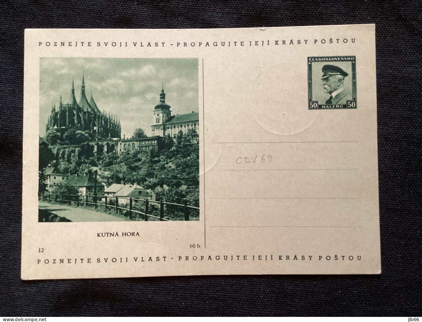1937 CDV 69/12 Kutna Hora - Cartes Postales
