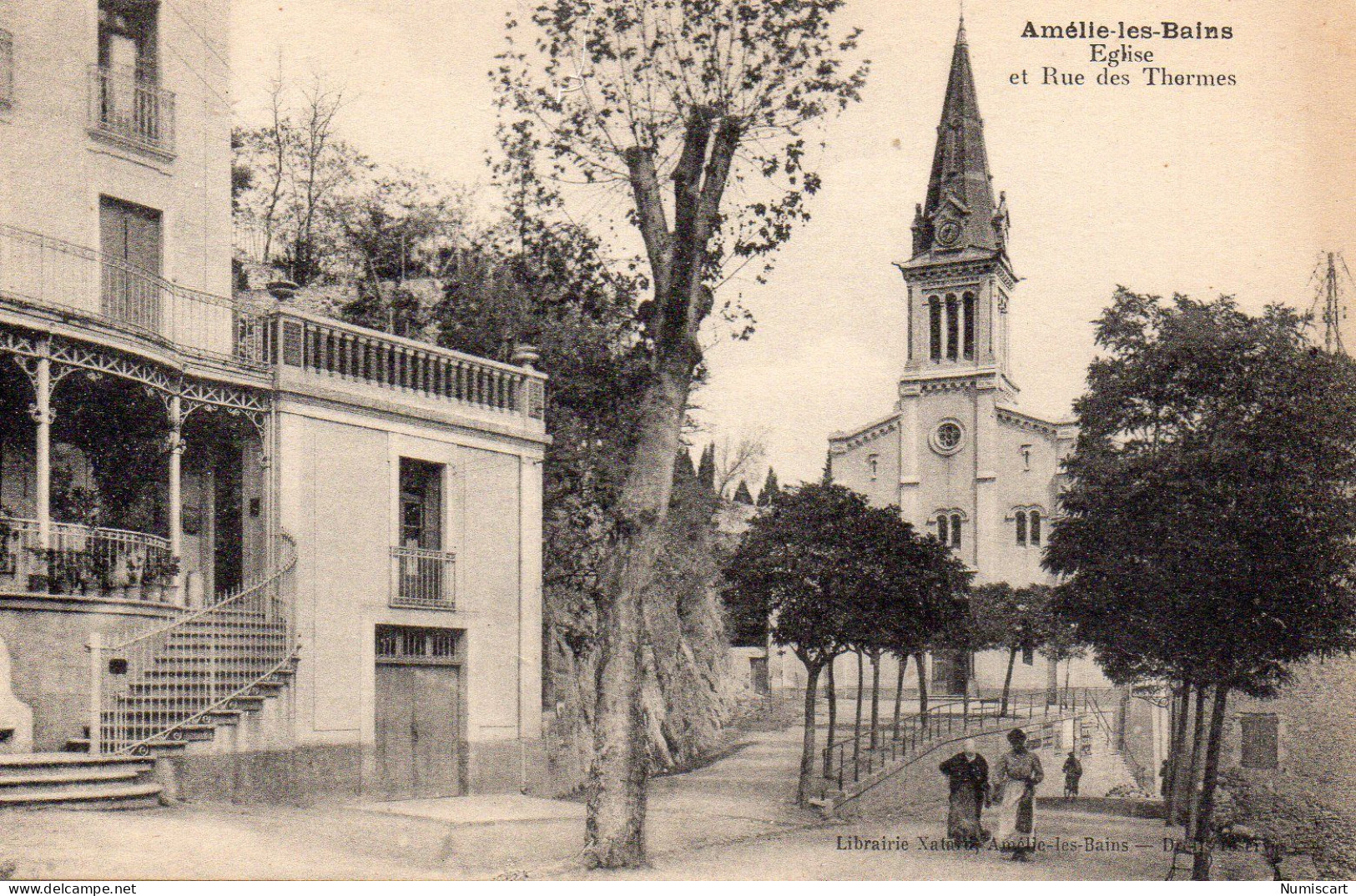 Amélie-les-Bains Animée Eglise Rue Des Thermes - Amélie-les-Bains-Palalda