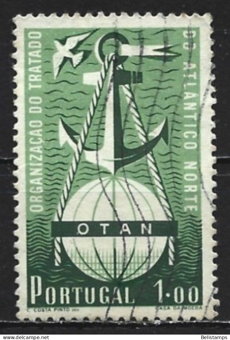 Portugal 1952. Scott #747 (U) Symbolical Of NATO - Used Stamps