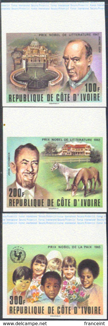 IVORY COAST (1978) Nobel Winners. Set Of 5 Imperforates. Scott Nos 460-4, Yvert Nos 451-5. - Côte D'Ivoire (1960-...)