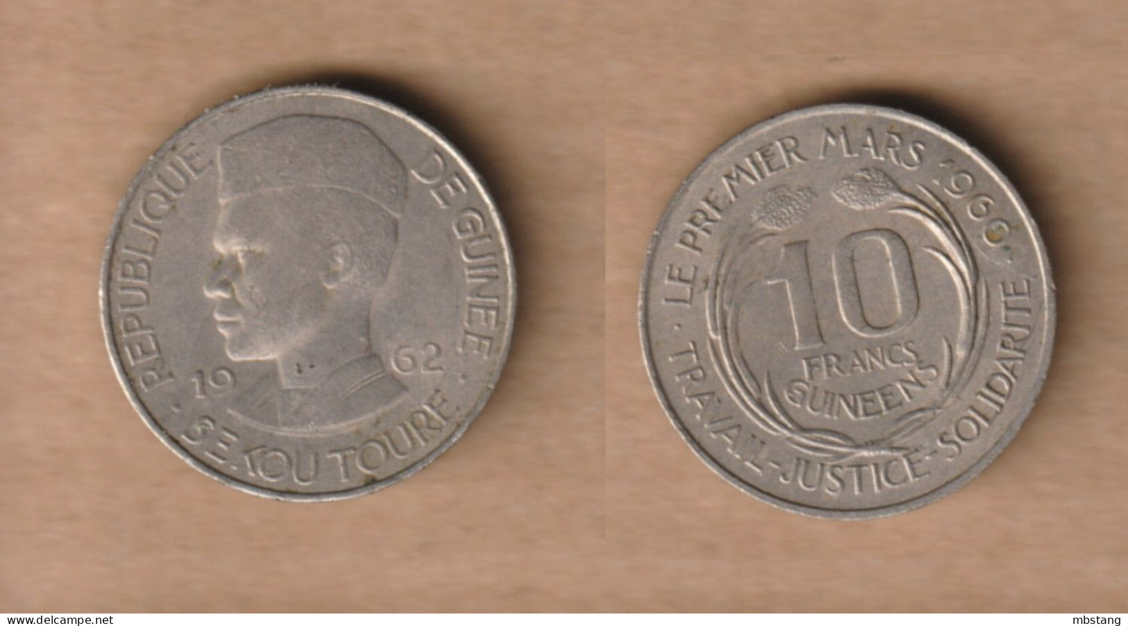 GUINEA  10 Francs Guinéens 1962 Copper-nickel • 6 G •  23.5 Mm KM# 6, Schön# 6, - Guinee