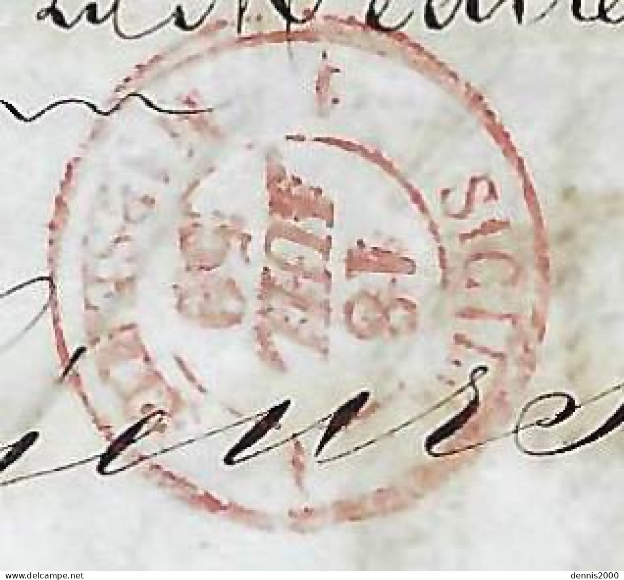 1850 - Lettre De NAPOLI  - Taxe 15 D  Pour Marseille " Par Paquebot De La Méditérranée " Entrée SICILE 1 MARSEILLE 1 - Sicilia