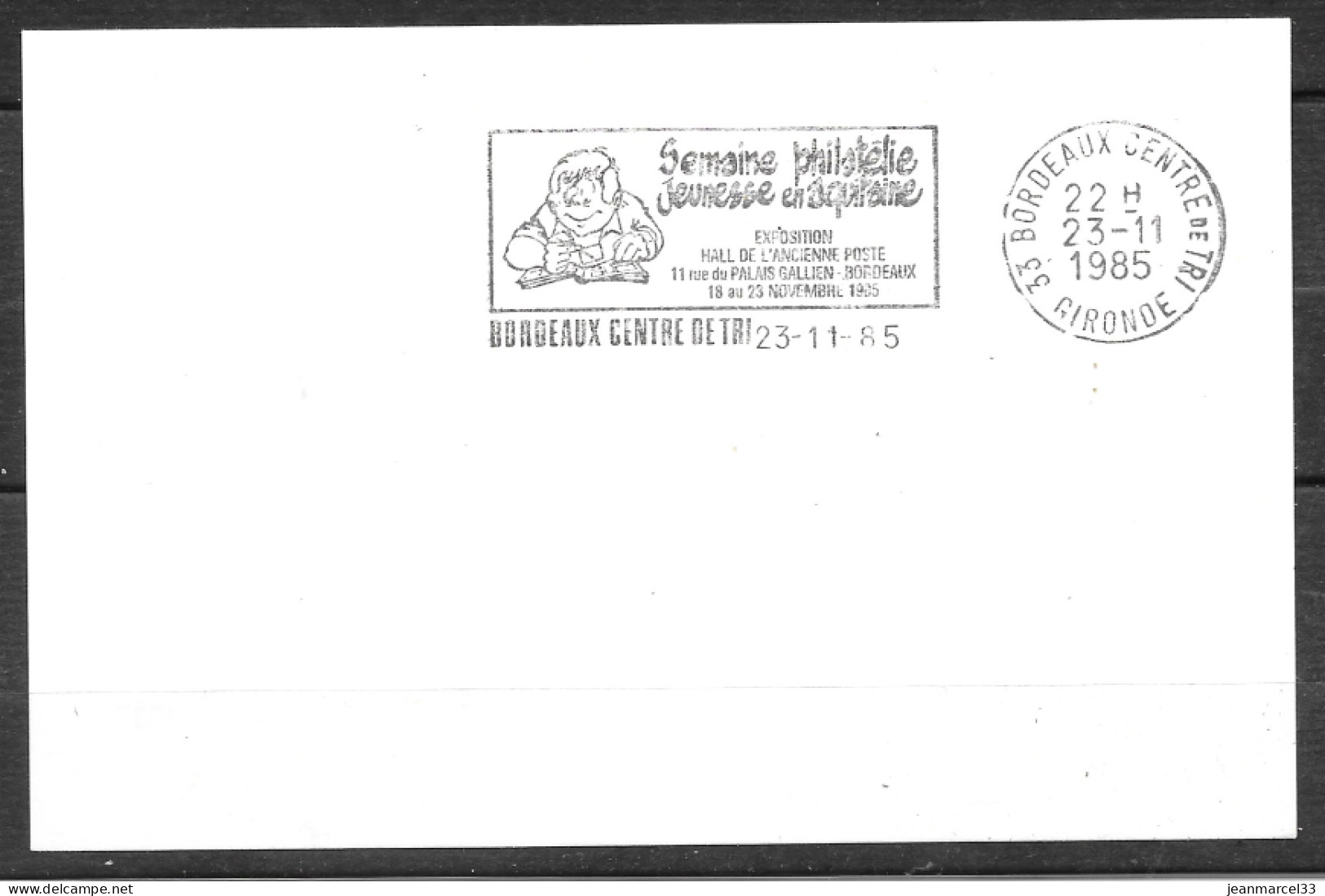 Empreinte De Démonstration SECAP Type HM Réf. T05 Illustrée =o 33 Bordeaux Centre De Tri 23-11 1985 - Brieven En Documenten