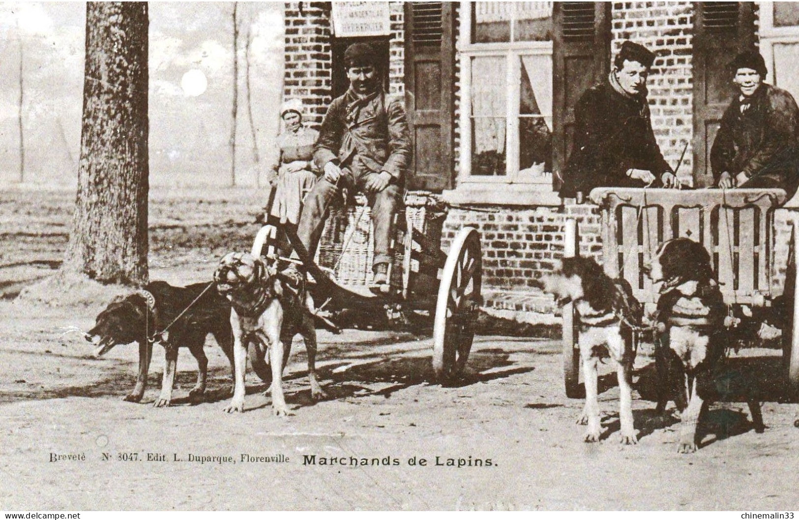 BELGIQUE MARCHAND DE LAPINS TRÈS  BELLE ANIMATION 9X14 REIMPRESSION DE CARTES ANCIENNES - Artigianato