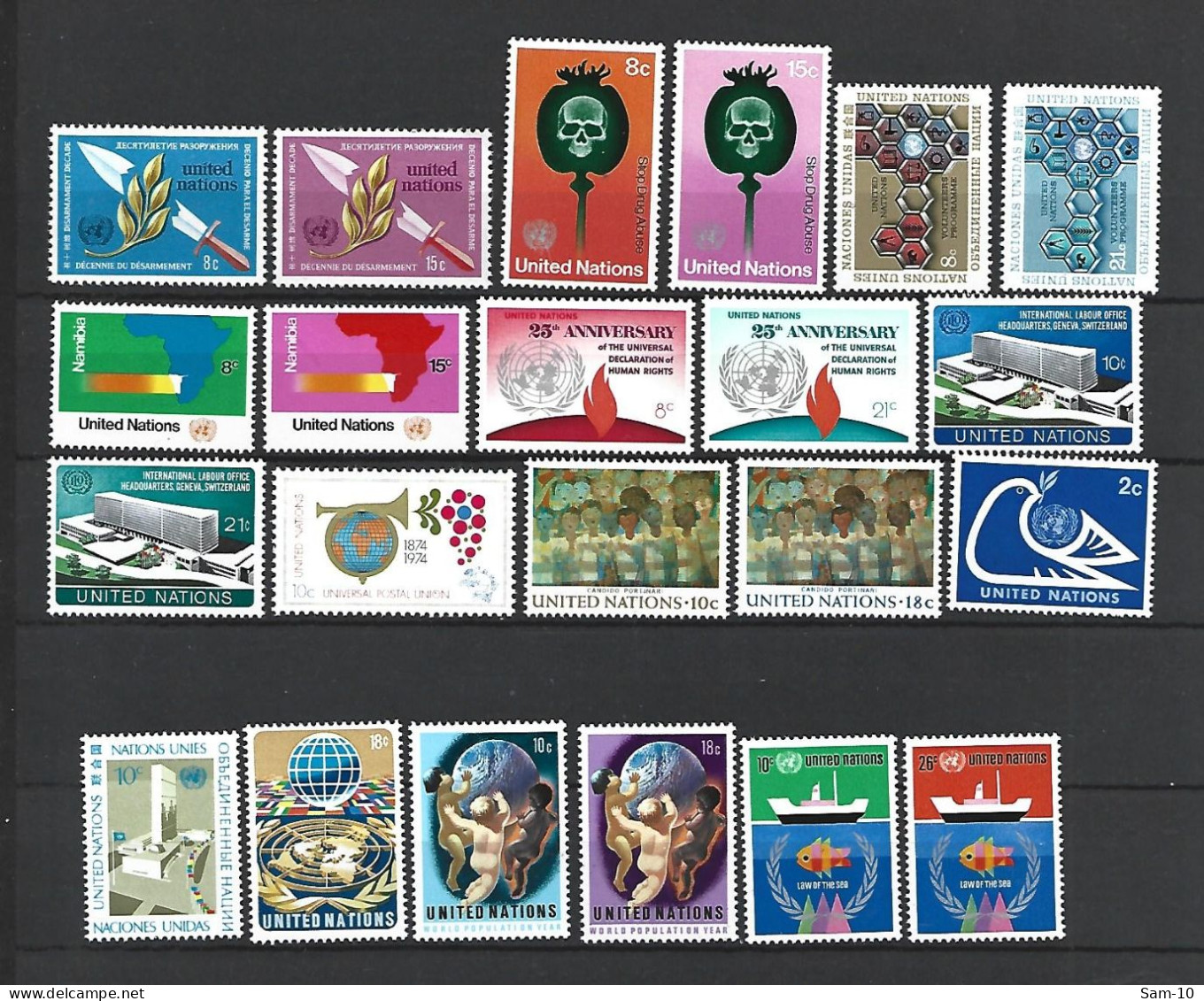 Timbre Des Nations-Unies  New York  Neuf ** N 227 / 248 - Unused Stamps