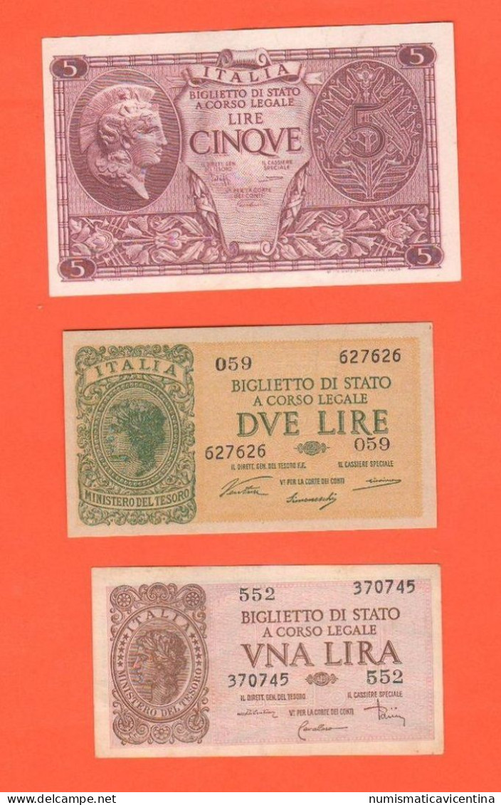 Italia 1 2 5 Lire Periodo Luogotenenza 1944 Period Lieutenance Lieutenancy Italie Italy - Italia – Collections