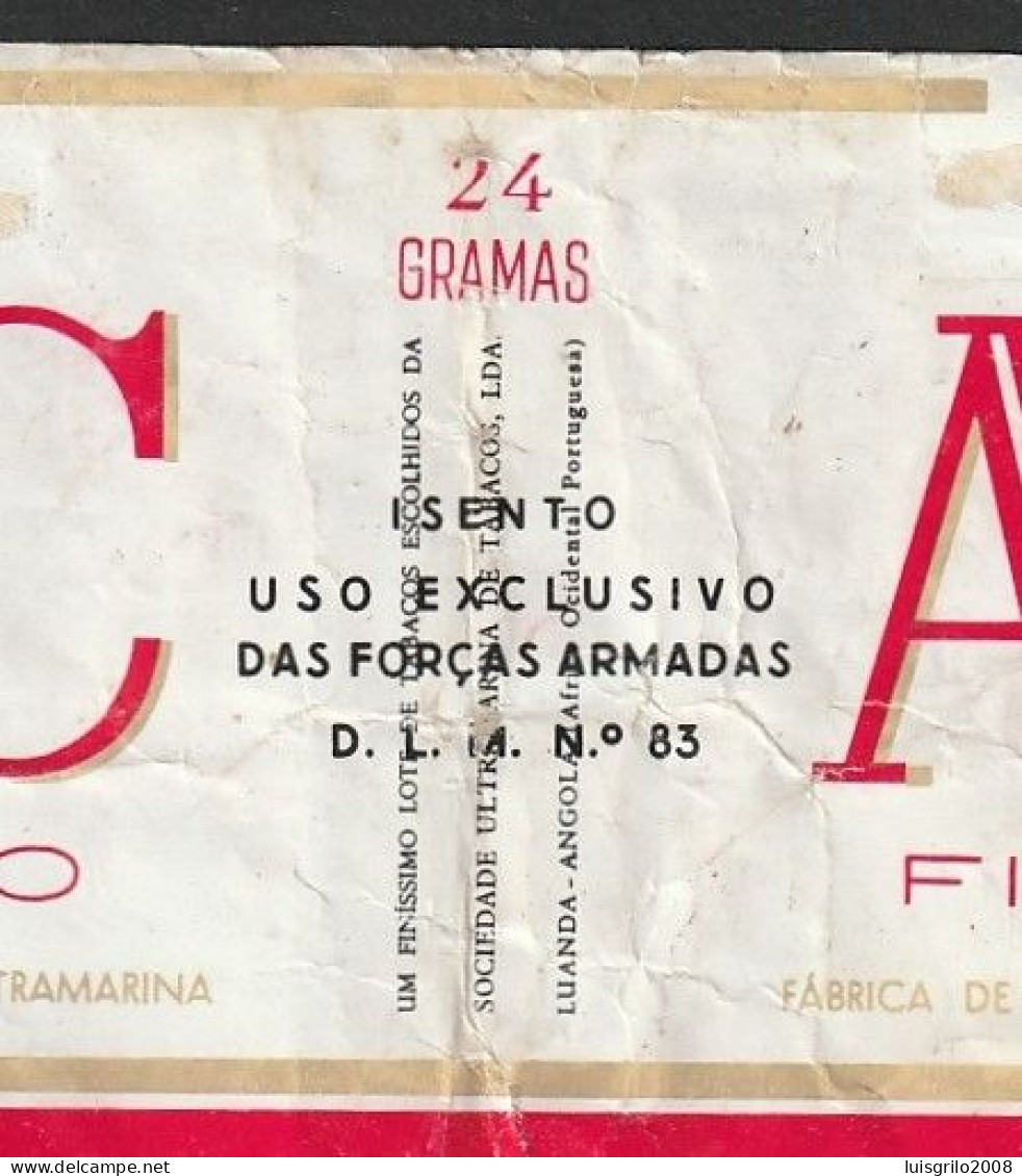 TOBACCO EXCLUSIVE USE BY THE ARMED FORCES - Portugal 1960/ 70, Pack Of Cigarettes - AC Filtro - Boites à Tabac Vides