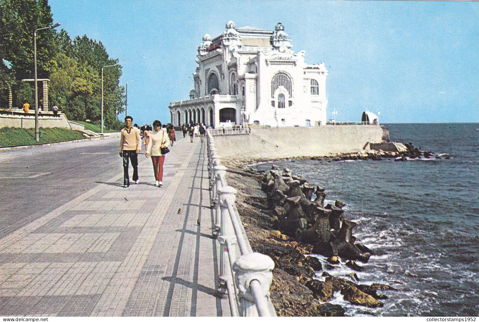 CPA  THE CASINO FROM CONSTANȚA, FRONT VIEW, ARCHITECTURAL BUILDING, PEOPLE  - ROMANIA - Casinos