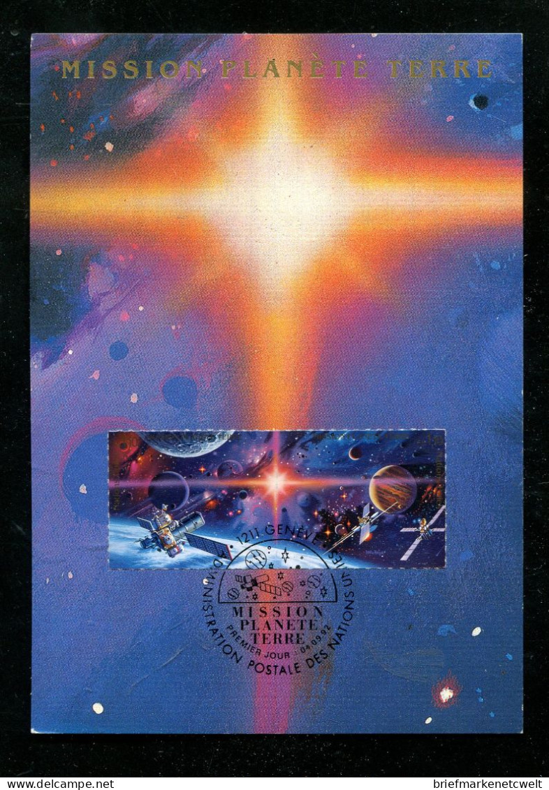 "UNO-GENF" 1992, Mi. 219/220 "Weltraumjahr" Paar Maximumkarte (19257) - Maximum Cards