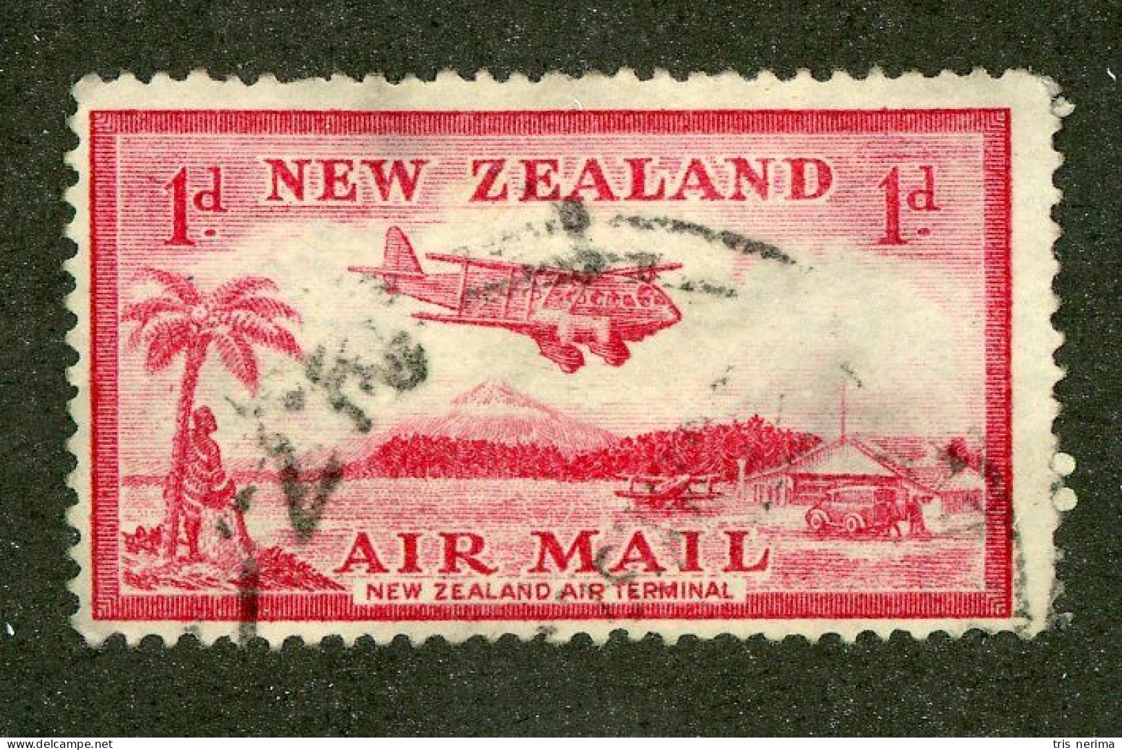 510 New Zealand 1935 Scott #C7 Used (Lower Bids 20% Off) - Posta Aerea