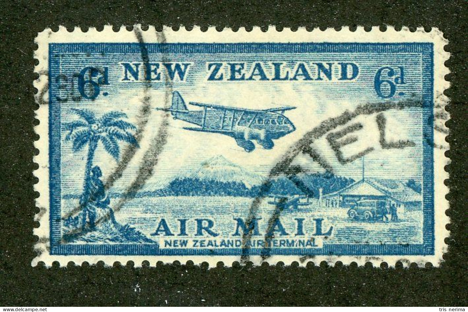 511 New Zealand 1935 Scott #C8 Used (Lower Bids 20% Off) - Posta Aerea