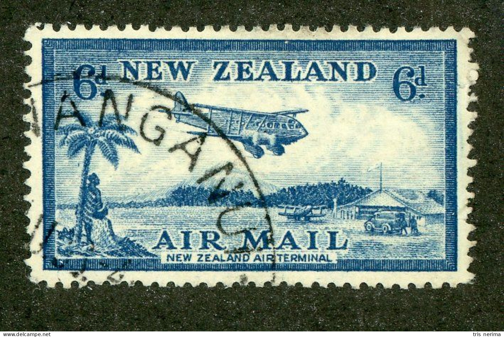 514 New Zealand 1935 Scott #C8 Used (Lower Bids 20% Off) - Airmail