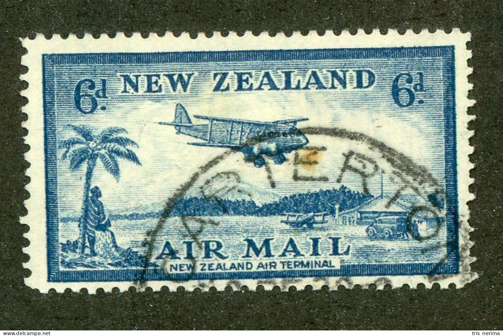 515 New Zealand 1935 Scott #C8 Used (Lower Bids 20% Off) - Posta Aerea