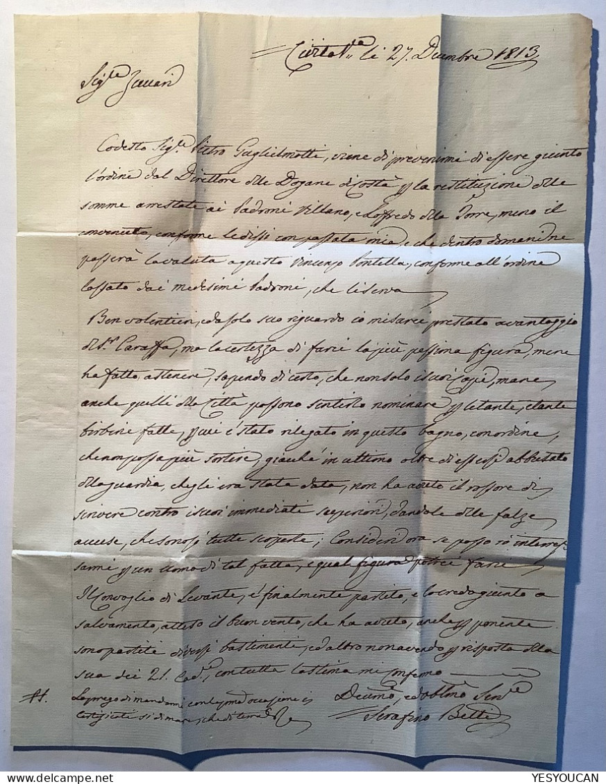 116 CIVITAVECCHIA (Lazio Département Conquis) SUPERB 1813cover>Roma (lettera Napoleonico Stato Pontificio France Lettre - Kirchenstaaten