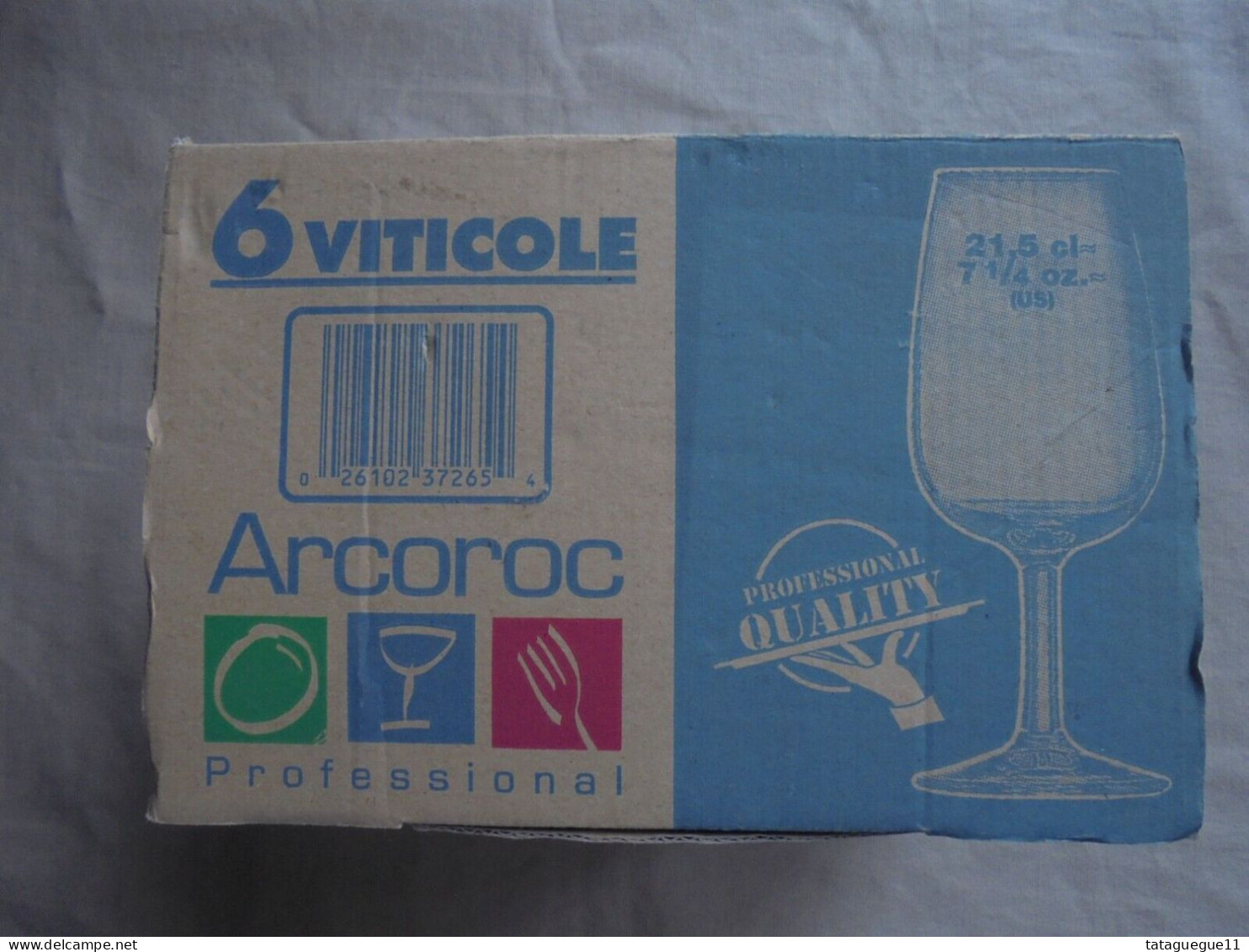 Vintage - 6 Verres Arcoroc Viticole Sieur D'Arques Toques Et Clochers Alet-les-Bains 2007 - Bicchieri