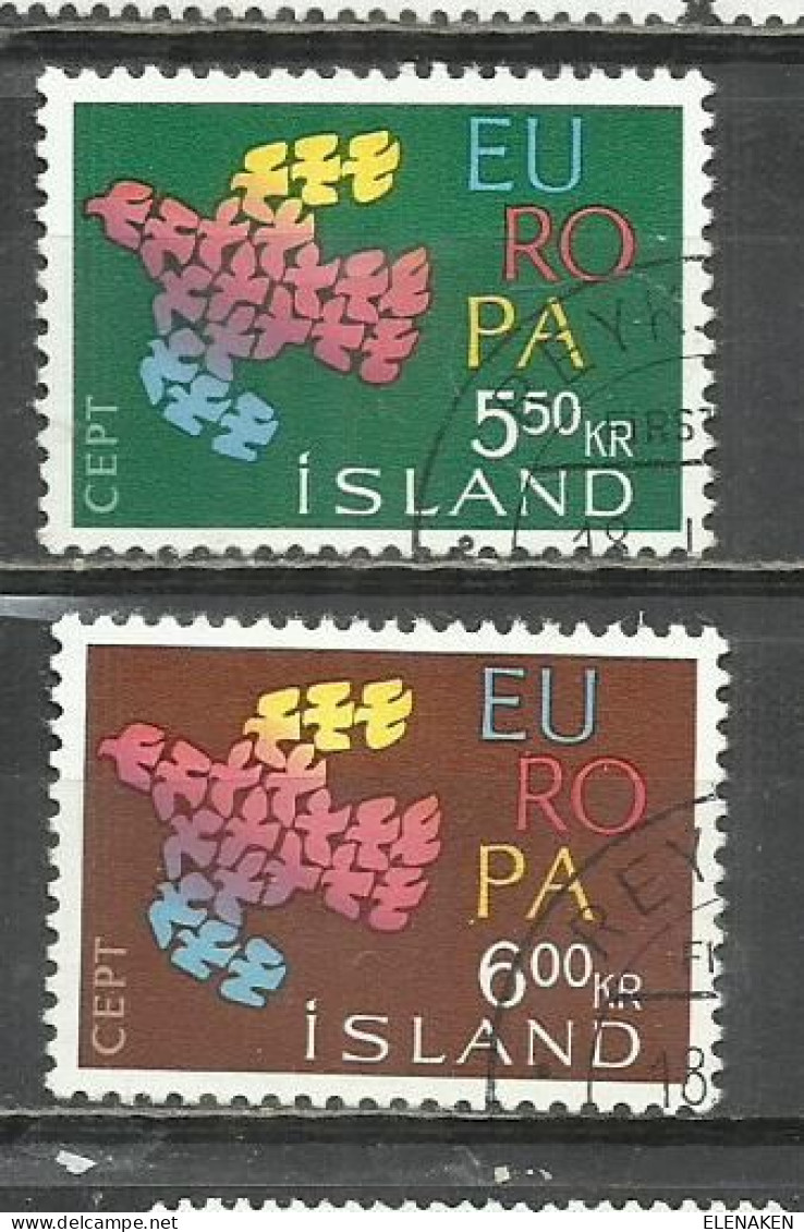 7073C- SERIE COMPLETA ISLANDIA EUROPA 1961 Nº311/2 - Oblitérés