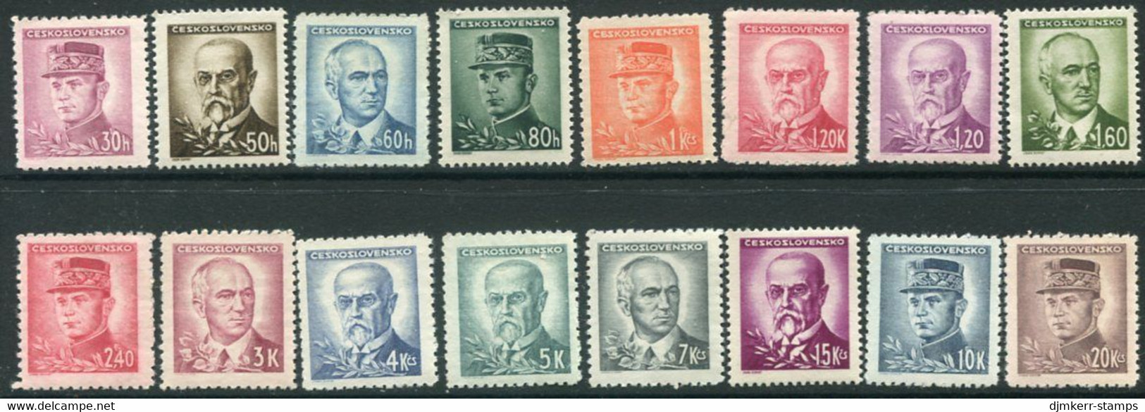 CZECHOSLOVAKIA 1945 Definitive: Political Personalities MNH / **.  Michel 460-75 - Ungebraucht