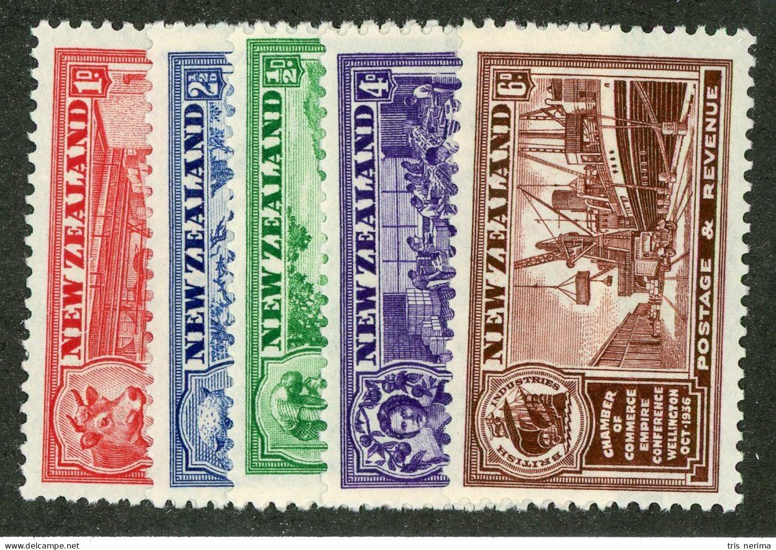 574 New Zealand 1936 Scott #218/22 Mnh** (Lower Bids 20% Off) - Unused Stamps