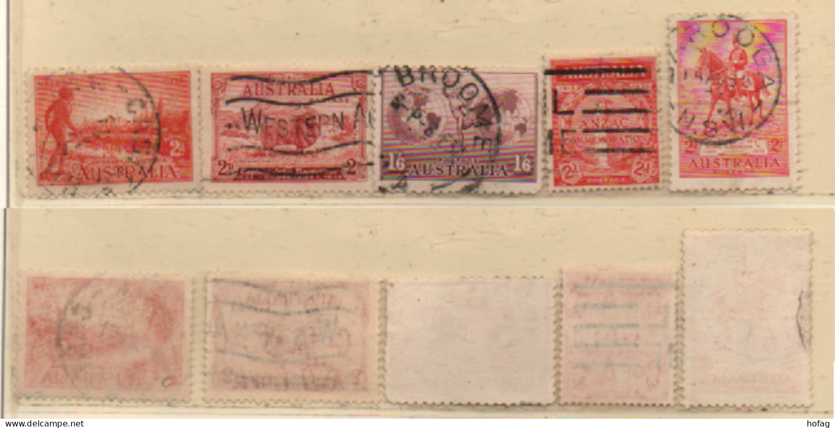 Australien 1934/35 MiNr.: 120C, 123I, 126xX, 127, 129 Gestempelt; Australia Used - Usati