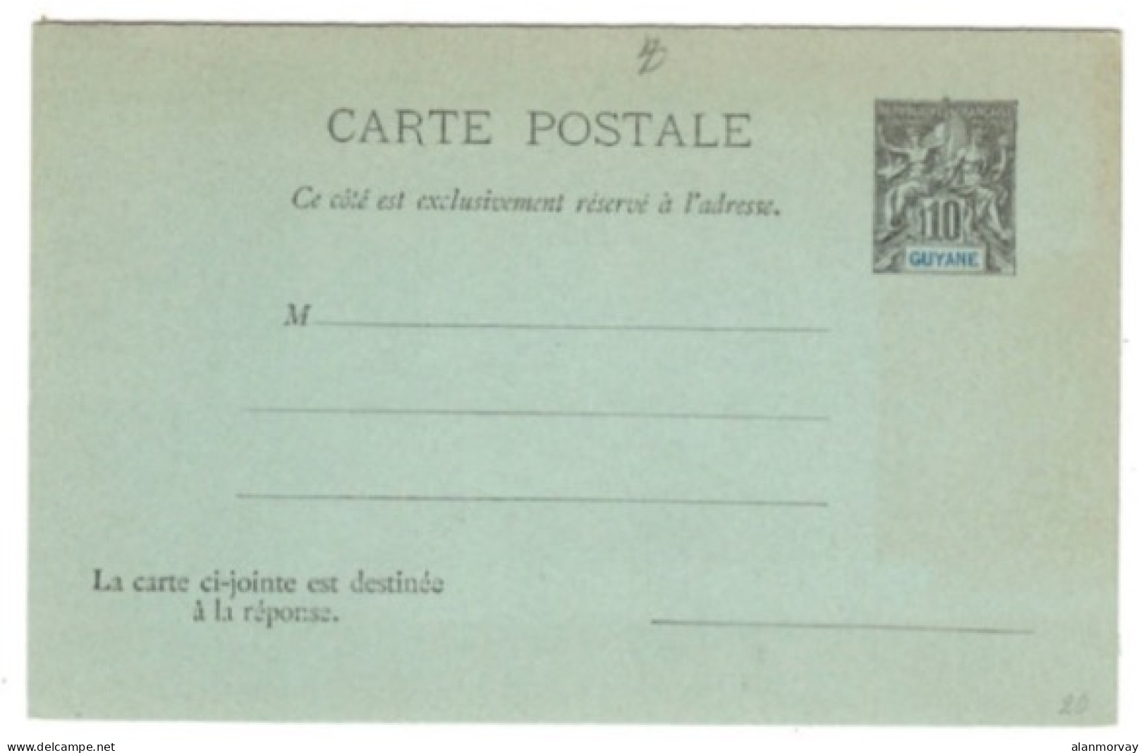 French Guiana - Unused Postal Card With A Reply Card - Brieven En Documenten