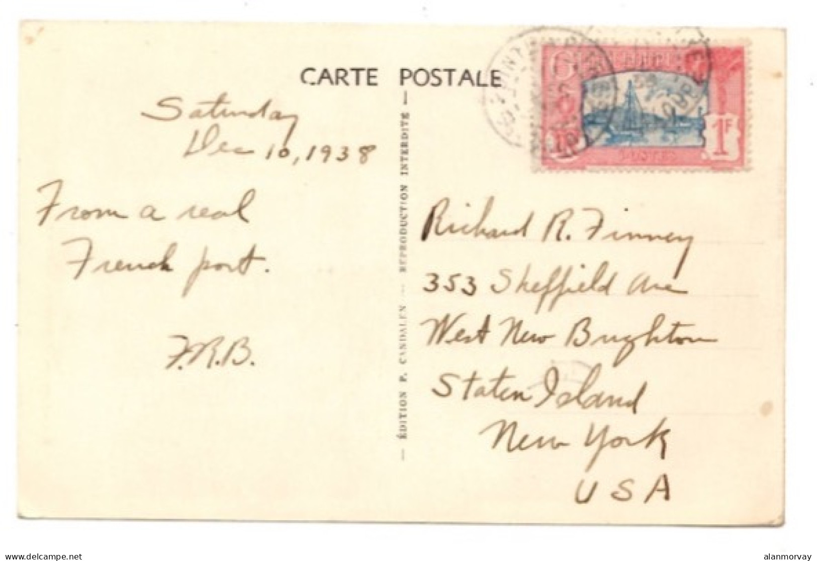 Guadeloupe  - December 10, 1938 Postcard To The USA - Sonstige & Ohne Zuordnung