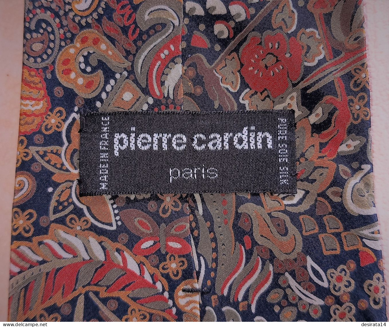 * PIERRE CARDIN * CRAVATE CREPE DE SOIE * FLEURS - FEUILLES- OISEAUX * VERT OLIVE- MARRON - BEIGE- BORDEAUX * - Cravatte