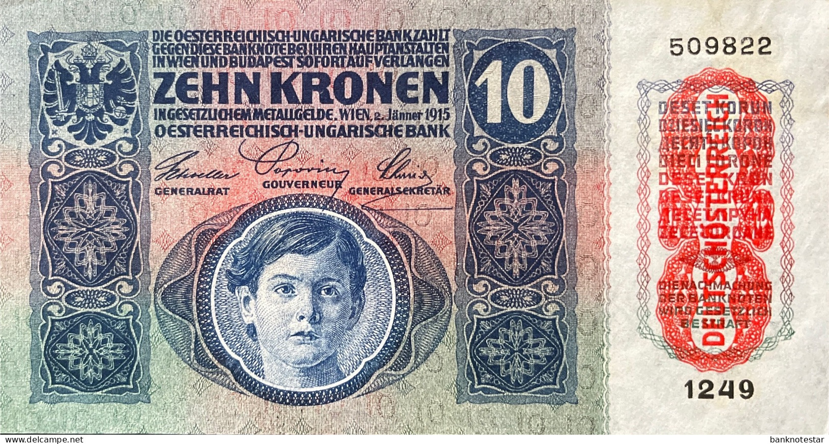 Austria 10 Kronen, P-51 (02.01.1915) - UNC - Autriche