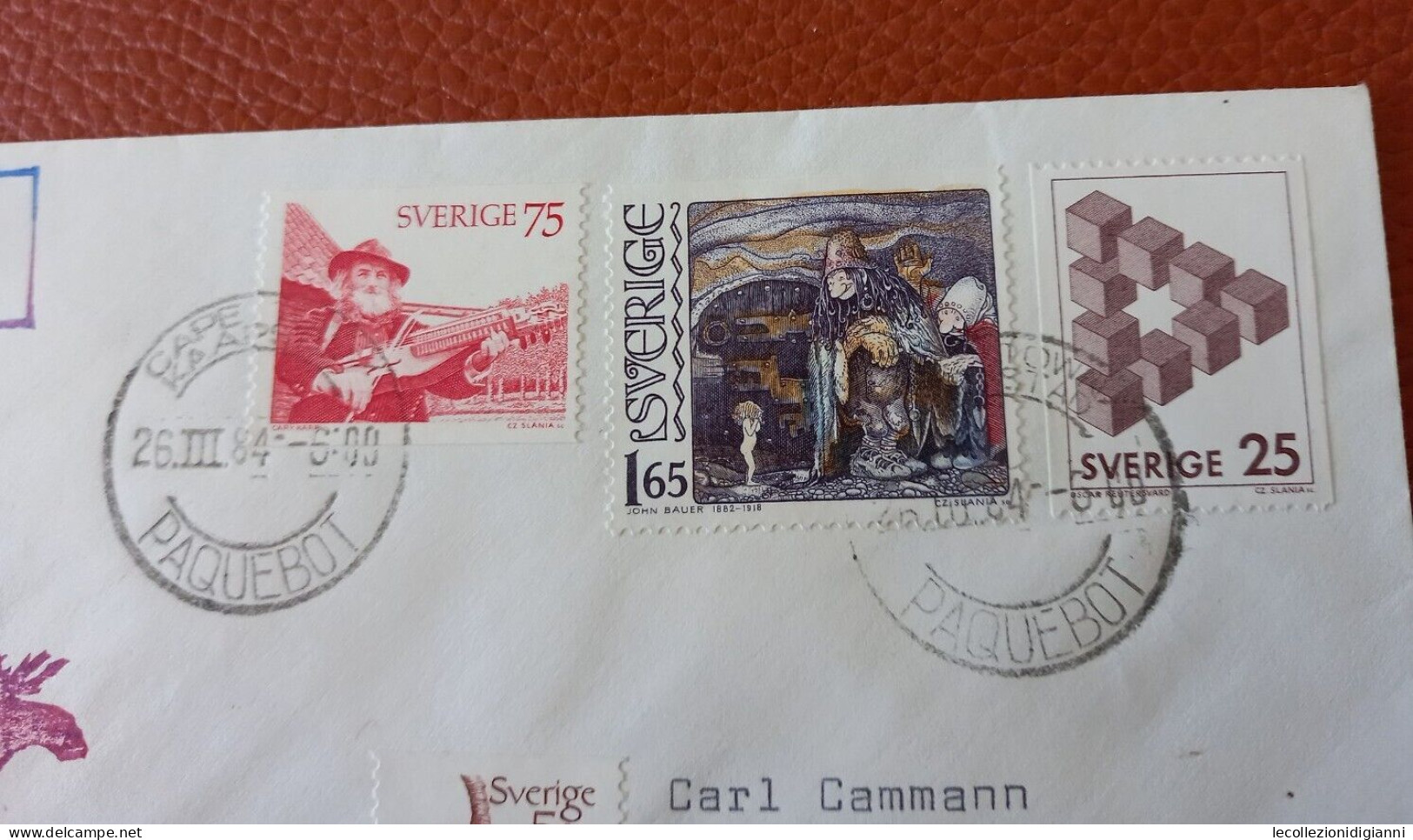 639) Svezia Busta Nave M/S ELGAREN Rederiakbolaget Transatlantic Paquepot 1984 Viaggiata Per Cadenberge Germania - Covers & Documents