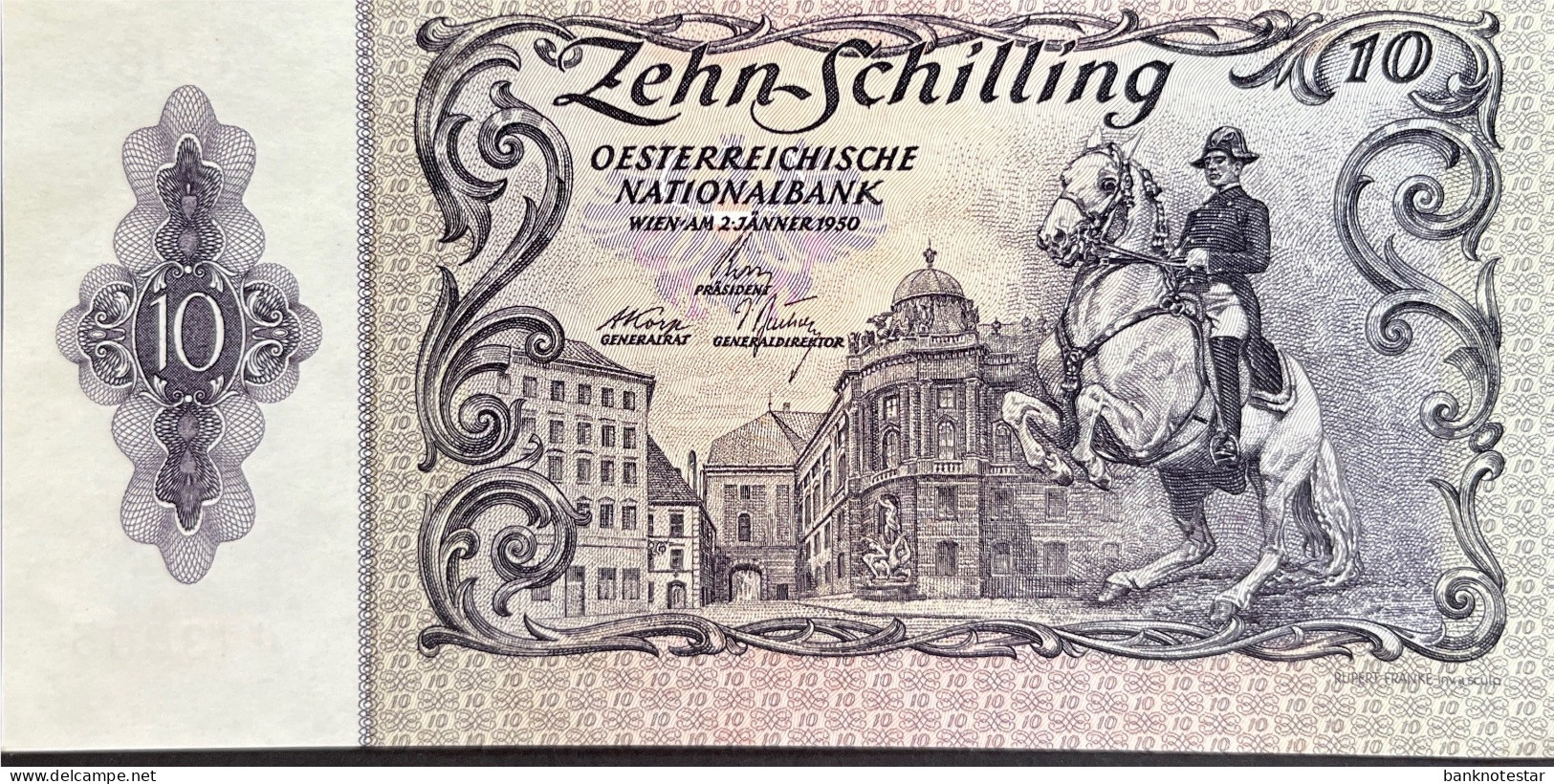 Austria 10 Schilling, P-128 (02.01.1950) - UNC - RARE - Autriche