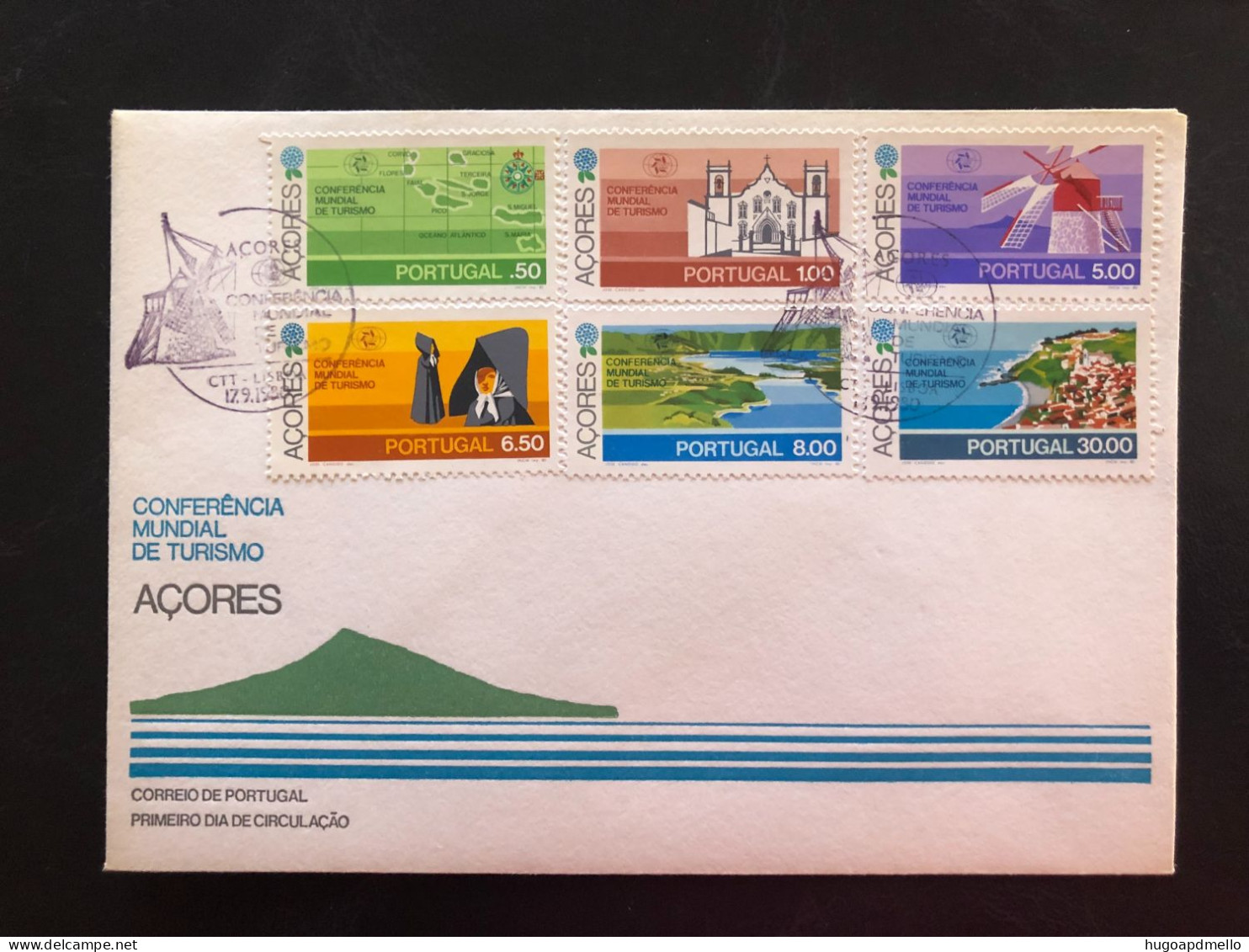 PORTUGAL, Uncirculated FDC, « TOURISM », « AZORES », 1980 - FDC