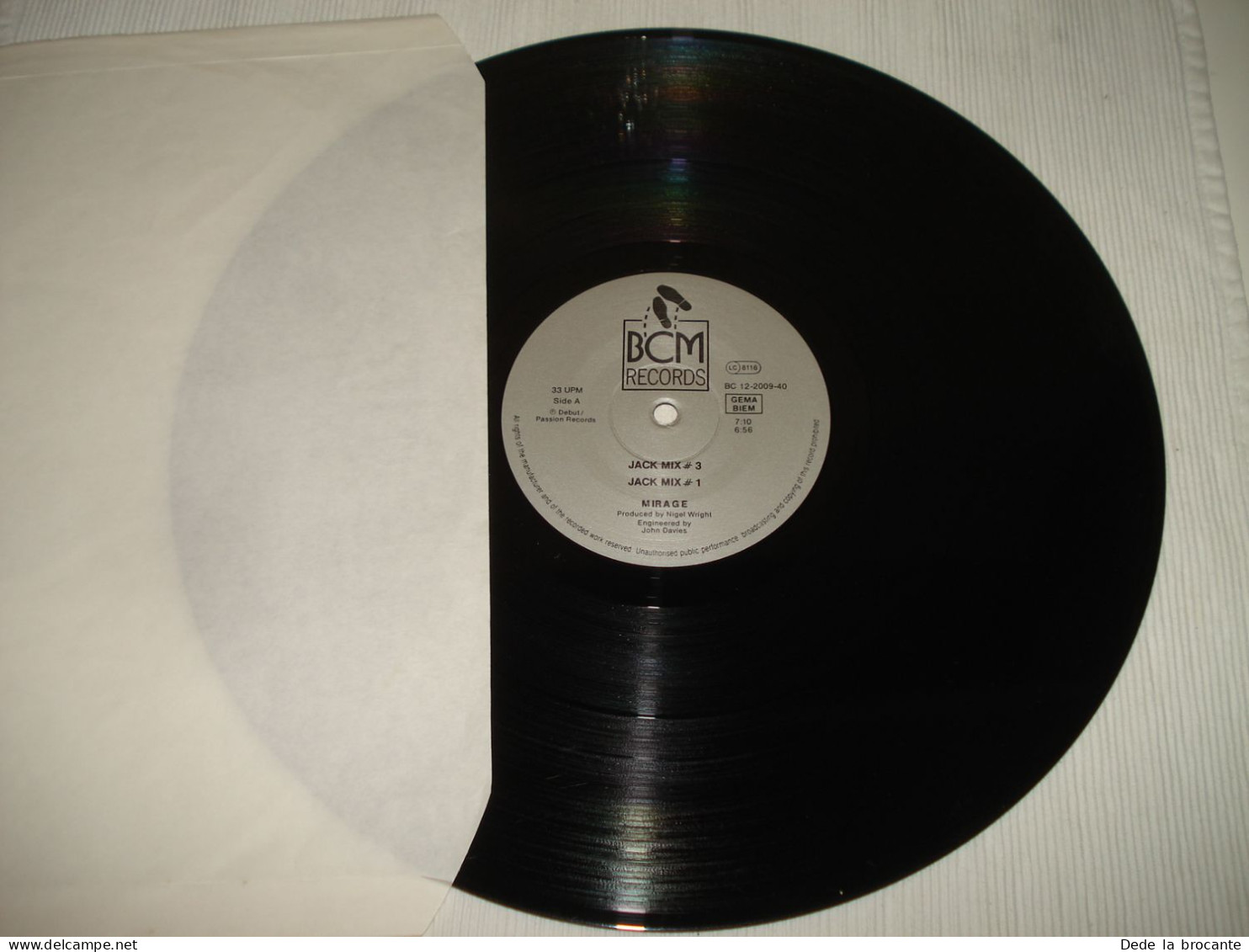 B8 / Mirage  – The Jack Mixes  33 RPM - B.C. 12-2009-40 - Ger -  1987 -  EX/EX - Formats Spéciaux