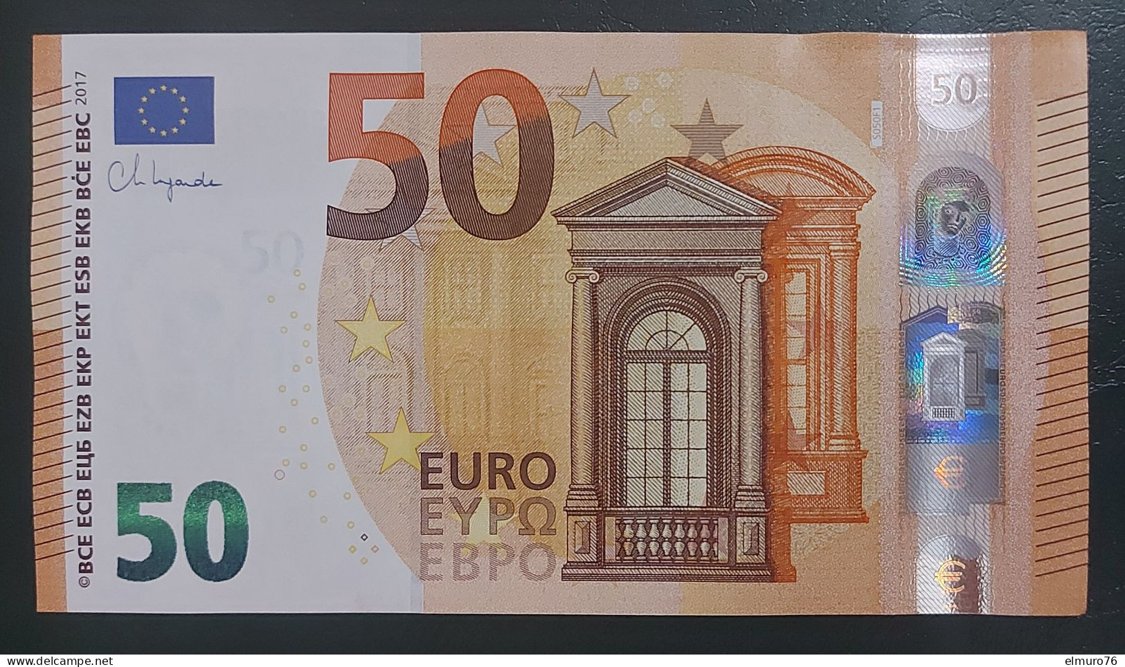 50 EURO S050F1 Italy NEW Serie SM Ch 00 Lagarde Perfect UNC - 50 Euro