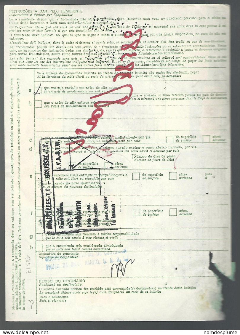 58513) Portugal Boletim De Expedicao Bulletin D'Expedition 1981 Postmark Cancel  Air Mail - Lettres & Documents