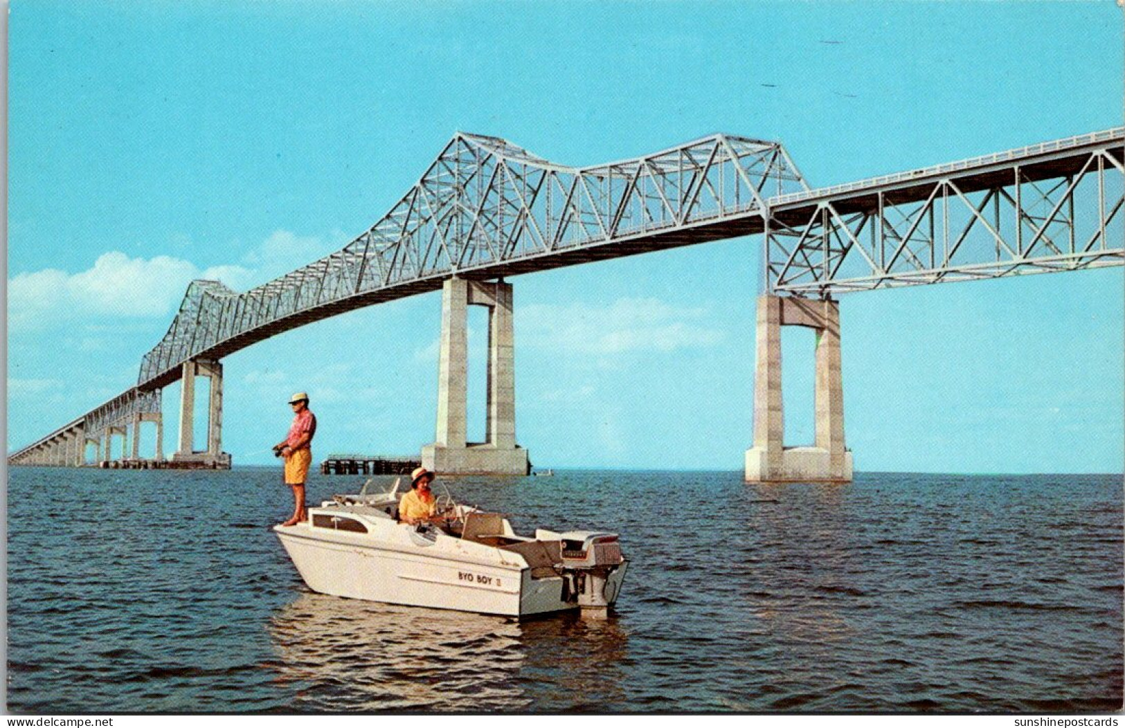 Florida St Petersburg Fishing At The Sunshine Skyway Bridge - St Petersburg